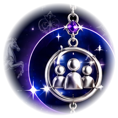 Silver three-person event medallion charm